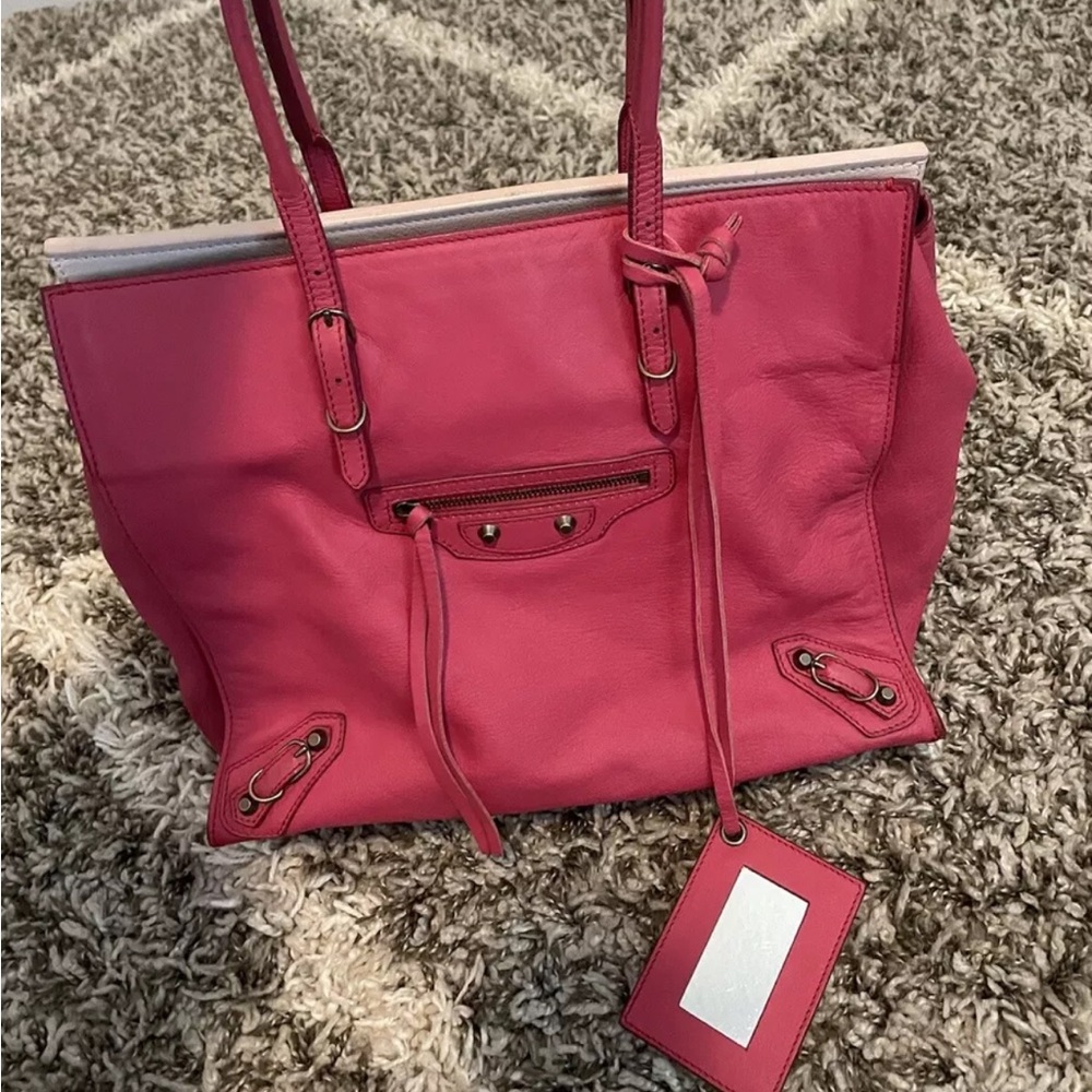 BALENCIAGA The Papier Pink Leather Hand Bag